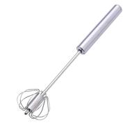 Rotating Egg Beater, Semi Automatic Whisk, Comfortable Grip with Stainless Steel Build, Handheld Mixer Kitchen Tool, Long Handle Blender with Sleek Style, Cream Stirrer for Cooking and Desserts