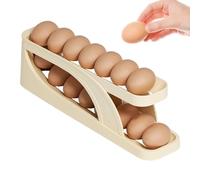 Rotating Egg Holder - Space Saving Egg Dispenser Tray, Fridge Egg for 15 Eggs | Egg Holder for Stand-up with Automatic Rolling, Thin for Eggs