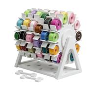 Rotating Embroidery Thread Organiser, 60-Hole Thread Organiser, Space-Saving Embroidery Thread Storage, Cross Stitch Accessories Box, Ideal Gift for Quilting Enthusiasts and Craft Enthusiasts，White