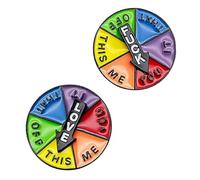 Rotating Enamel Badge, 2 Pieces Funny Enamel Pins Lucky Wheel Pin, Fun Rotatable Arrows Colorful Cartoon Badge Pin, Novelty Pin Badge Button for Women and Men(Fuck & Love)