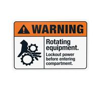 Rotating Equipment Lockout Power Before Entering Compartment Metal Warning Sign with Easy Install for Indoor Outdoor Security, Business Office Home Street Decor 30 x 20 cm