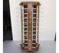 Rotating Eyeglasses Display Stand, Sturdy Wooden Sunglasses Holder for Retail Stores and Home Collections, Organizes Multiple Pairs Efficiently