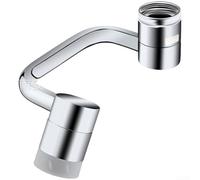 Rotating Faucet Adapter 1080° Flexible Arm - Dual Mode for Splash for Proof Tap Extender for Bathroom Basin - Copper Material(A)
