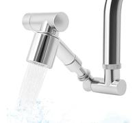 Rotating Faucet Aerator 1440° Swivel 2 Spray Mode Tap Spray Head Adjustable Length Sink Extension Anti Splash for Kitchen Sink, Bathroom and Washbasin