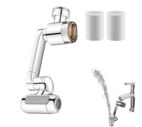 Rotating Faucet Extension - Integrated Water Filter, 4 Mode Sprayer Nozzle | Swivel Tap Adapter for Kitchen Sink, Rental Home, House, Dorm, Apartment, Bathroom, Shower, Face Wash, Cleaning