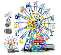 Rotating Ferris Wheel Building Blocks Set Toys with Lighting Kit, Adult Architecture Sets, Construction Toys, Gift for 9, 10,11, 12 Year Kids Boys& Girls (813pcs)