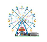 Rotating Ferris Wheel Building Blocks with Lighting Kit (870 PCS) Amusement Park Model Architecture Building Toy Gift for Adult and Teens