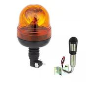 Rotating Flash Amber Beacon Flexible DIN Pole Mount Tractor Warning Light + Stem