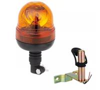 Rotating Flash Amber Beacon + Stem Flexible DIN Pole Mount Tractor Warning Light