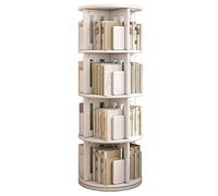 Rotating Floor Bookshelf - 4-Tier Multi-Layer Storage Rack, Space-Saving Shelves for Home, Office, or Classroom - Ample Storage, Stylish White Design