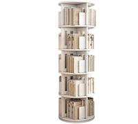 Rotating Floor Bookshelf, 5-Tier Multi-Layer Storage Rack for Home, Office, or Classroom, Space-Saving Design, Ample Storage Capacity, Stylish White Finish