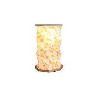 Rotating Folding Lantern, Warm White Rechargeable Night Light with Touch Switch, Composite Wood and ABS for Bedroom Living Room Outdoor Camping