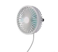 Rotating For Car Fan with USB Power and Night Light, Adjustable Speed for Optimal Comfort in Vehicles (White)