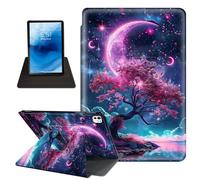 Rotating for iPad Case, for iPad Pro 11 2024, Magnetic Flip Design PU Leather Material Exquisite Patterned, Various Exquisite Patterns for iPad Pro 11 2024 Case(Crescent Moon Tree)