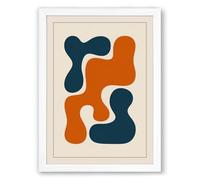 Rotating Forms Mid-Century Framed Wall Art Print A1 (84.1×59.4cm) White, Wall Decor for Living Room, Bedroom, Office & Home, Ready to Hang, Art Gift