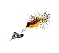 Rotating Frog Topwater Fishing Lure with Double Hooks Slow Sinking Realistic for splash Biomimetic Design Internal Counterweight Sound Bead for Bass Perch 1PC or 5PCS Colorful 14.7(2#)