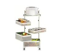 Rotating Fruit and Vegetable Storage Rack, Removable Wire Basket Kitchen Organizer with Magnetic Design and Armrests for Efficient Space Utilization