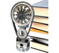 Rotating Gear Clock - Industrial Steampunk Motorized Chain Home Decor for Office or Living Room, Battery Operated (Battery Not Included)