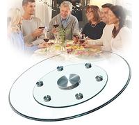 Rotating Glass Dinner Plate - 360° Lazy Susan Centerpiece for Restaurants & Parties