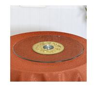 Rotating Glass Lazy Susan for Dining Table, 360-Degree Smooth Swivel Tray, Thickened Tempered Glass Serving Plate, Centerpiece for Kitchen & Family Gathering(Gold,60cm/23.6in)
