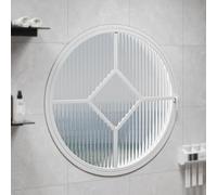 Rotating Glass Porthole Windows, Round 360 Degree Rotating Tempered Glass Ventilation Window Black White 40-100cm(White,80cm/31.5in)