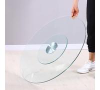 Rotating Glass Turntable, Silent and Smooth Spin Serving Tray for Dining Room Table, Ideal for Food Sharing and Serving