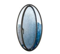 Rotating Glass Window 360 Round Rotating Aluminum Frame Glass Window Locking Handle White Black Multiple Sizes(Black,60cm*30cm/23.6in*11.8in)