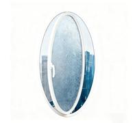 Rotating Glass Window 360 Round Rotating Aluminum Frame Glass Window Locking Handle White Black Multiple Sizes(White,60cm*30cm/23.6in*11.8in)