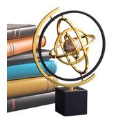 Rotating Globe Metal Ornament - Home Accent Modern Abstract Art Decor, Rotating Table Abstraction Globe, Elegant Sphere For Living Room | Decorative Piece For Bedroom, Sal