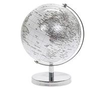 Rotating Globe Model | 1 Piece | Silver & White | 15 cm x 15 cm x 19 cm