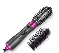 Rotating Hair Dryer Brush, 3-in-1 Hair Dryer Brush, 360° Rotating Hot Air Brush, Hot Air Brush Set with 2 Brushes, Rotating Hair Styler Ionic Blow Volumizer, for Dry Hair, Curl Hair, Grey