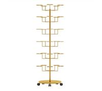Rotating Hat Display Stand with Wheels, 6-Tier Freestanding Hat Rack for Caps and Wigs, Organizer Rack