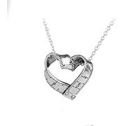 Rotating Heart-Shaped Measuring Tape Necklace Ladies Pendant Sweater Chain, Ancient Silver StylishDurability
