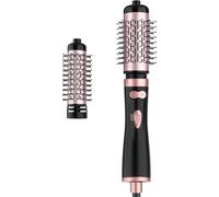 Rotating Hot Air Brush, with 2 Interchangeable Brush(1.5"& 2"), 3-in-1 Hot Air Spin Brush Set for Hair Volumizer Drying/Straightening/Curling