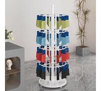 Rotating Jewelry Display Holder, Metal Spinning Rack 4 Tier Jewelry Socking Hat Underwear Gloves Display Stand for Malls, Showroom, Retail Store(White)