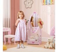 Rotating Kids Full Length Mirror with Storage Shelf, Pink AIYAPLAY Pink Small