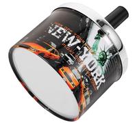 Rotating Lid Metal Ashtray round Black Desktop Automatic Extinguishing