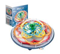 Rotating Light Disc, Clear Music Spinner Toy, 9.8cm Disc with Glowing Effect, LED Acrylic Luminous Flyer, Flying Toy with Cool Style, Sturdy Outdoor Game for Playground Kids