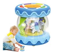Rotating Light Up Drum - Light Up Musical Drum Toy, Čarousel Rotating Learning Ďrum For Tôddlers | Early Education Eye Hand Coordination Toy | Birthday Gift Ïnfants Over 1 Year With 3 Melodies