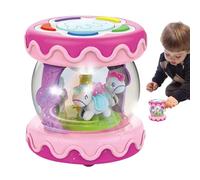 Rotating Light Up Drum - Light Up Musical Drum Toy, Čarousel Rotating Learning Ďrum For Tôddlers | Early Education Eye Hand Coordination Toy | Birthday Gift Ïnfants Over 1 Year With 3 Melodies