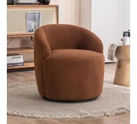 Rotating Lounge Chair - Barrel-Style Cozy Lambswool Sofa with Metal Base for Reading and Coffee - Modern Home Décor Furniture