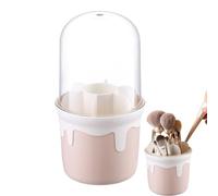 Rotating Makeup Brush Holder Box, Rotating Makeup Brush Holder | Rotating Brush Storage Box - Rotating Makeup Organizer with Transparent Lid