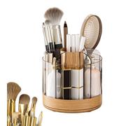 Rotating Makeup Brush Holder, Detachable Makeup Organizer, 6 Slot Brush Storage with 360° Rotation, Acrylic Cosmetic Tool Stand, Vanity Storage with Multiple Dividers, Beauty Supplies for Home Bedroom