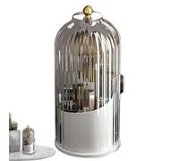 Rotating Makeup Brush Organizer - Bird Cage Cosmetic Tools, Rotating Cosmetic Organizer | Storage Organizer With Lid, Broken Lipstick Organizer