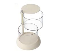 Rotating Makeup Organizer, 2 Tier PET Clear Round Rotating Makeup Sponge and Blender Storage Container Organizer for Powder Puff and Cotton Pads