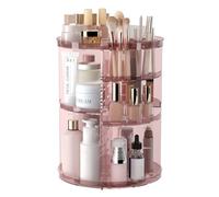 Rotating Makeup Organizer, 8 Adjustable Levels, 360 Degree Rotation, Skincare Organizer, Makeup Storage, Carousel Tower with Brush Holder and Perfume Trays