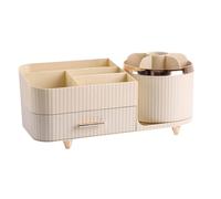 Rotating Makeup Storage Box, Light Luxury Desktop Cosmetic Organizer Box With Drawers,Stylish And Elegant Rotating Storage Rack For Makeup Brushes, Eyeliner, Lipstick, Lotion, Nail Polish