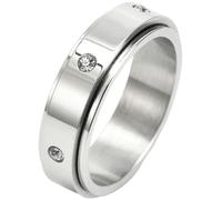 Rotating Mantra Stainless Steel Ring for Men Zen Spiritual Jewelry Six Sacred Words Design Buddhist Inspired Gift for Him