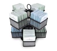 Rotating Metal Tea Bag Storage Organizer 2 Tier Tea Bag Dispenser for Easy Organization Space-Saving Vintage Style Portable for Camping Office Kitchen Cafe Use