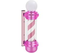 Rotating Multicolor LED Barber Pole Light, Wall Mount Hair Salon Open Sign, Classic Style 26.77in for Barbershop
